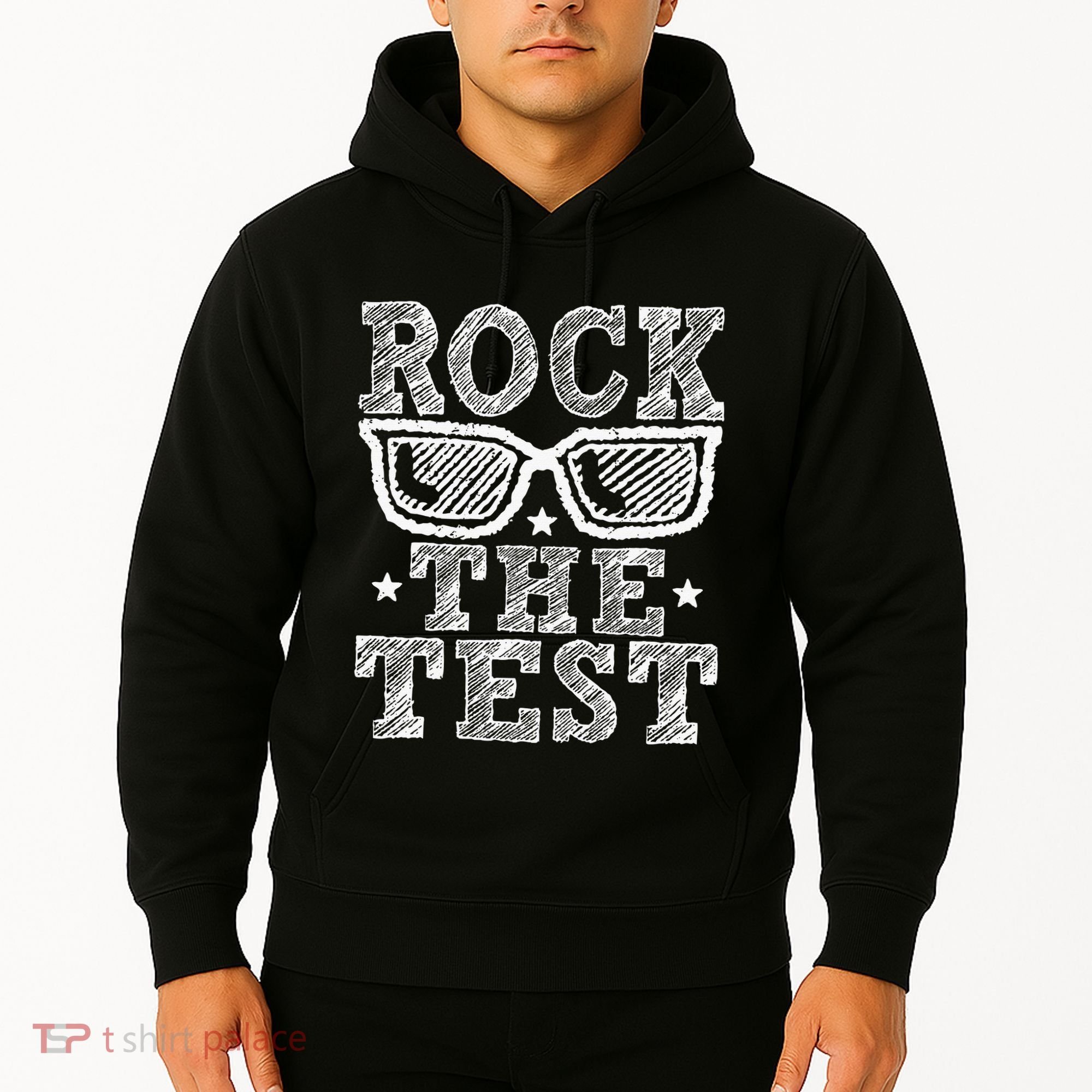 Rock The Test Testing Day Retro Motivational Teacher Hoodie