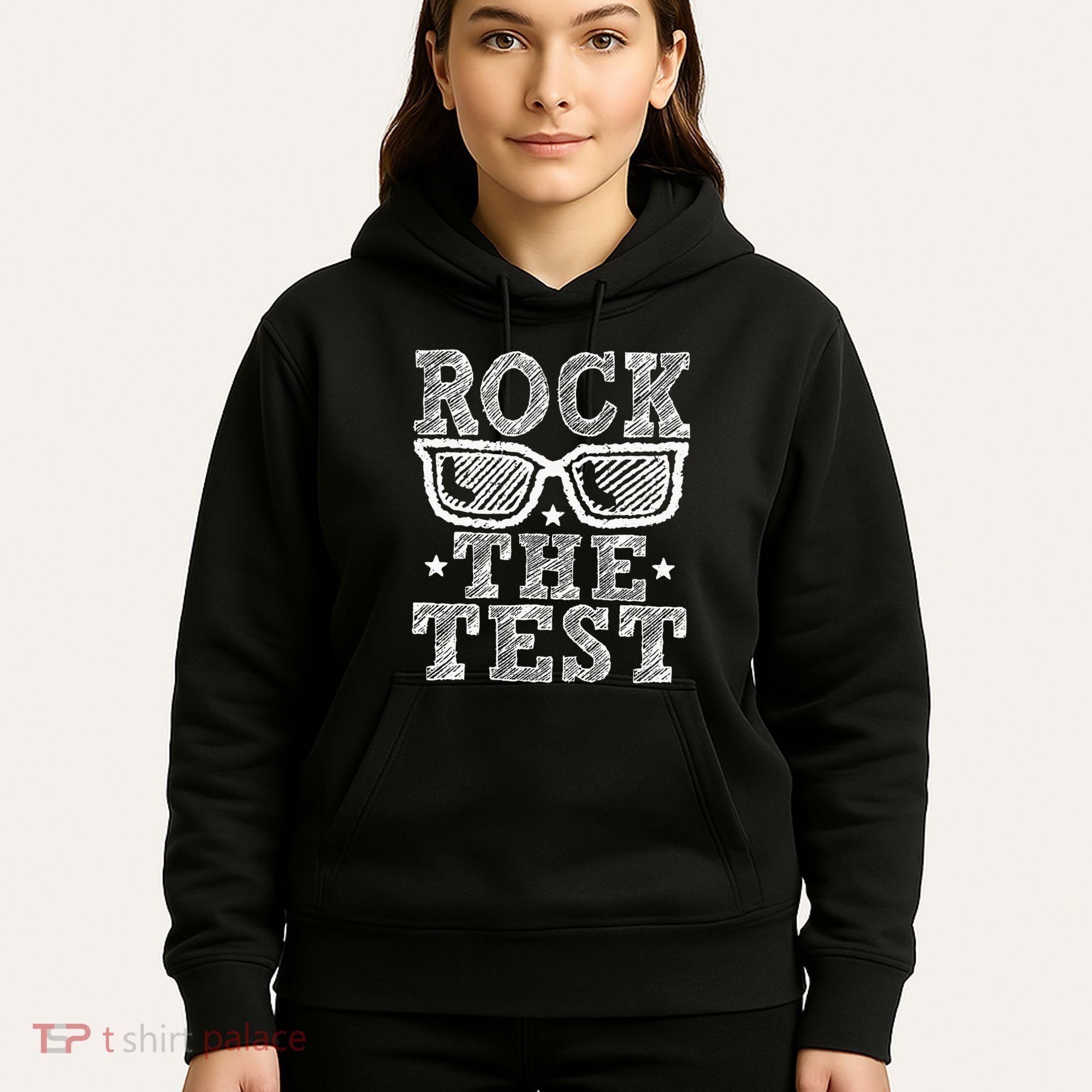 Rock The Test Testing Day Retro Motivational Teacher Hoodie
