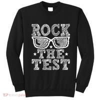 Rock The Test Testing Day Retro Motivational Teacher Sweatshirt thumb 0