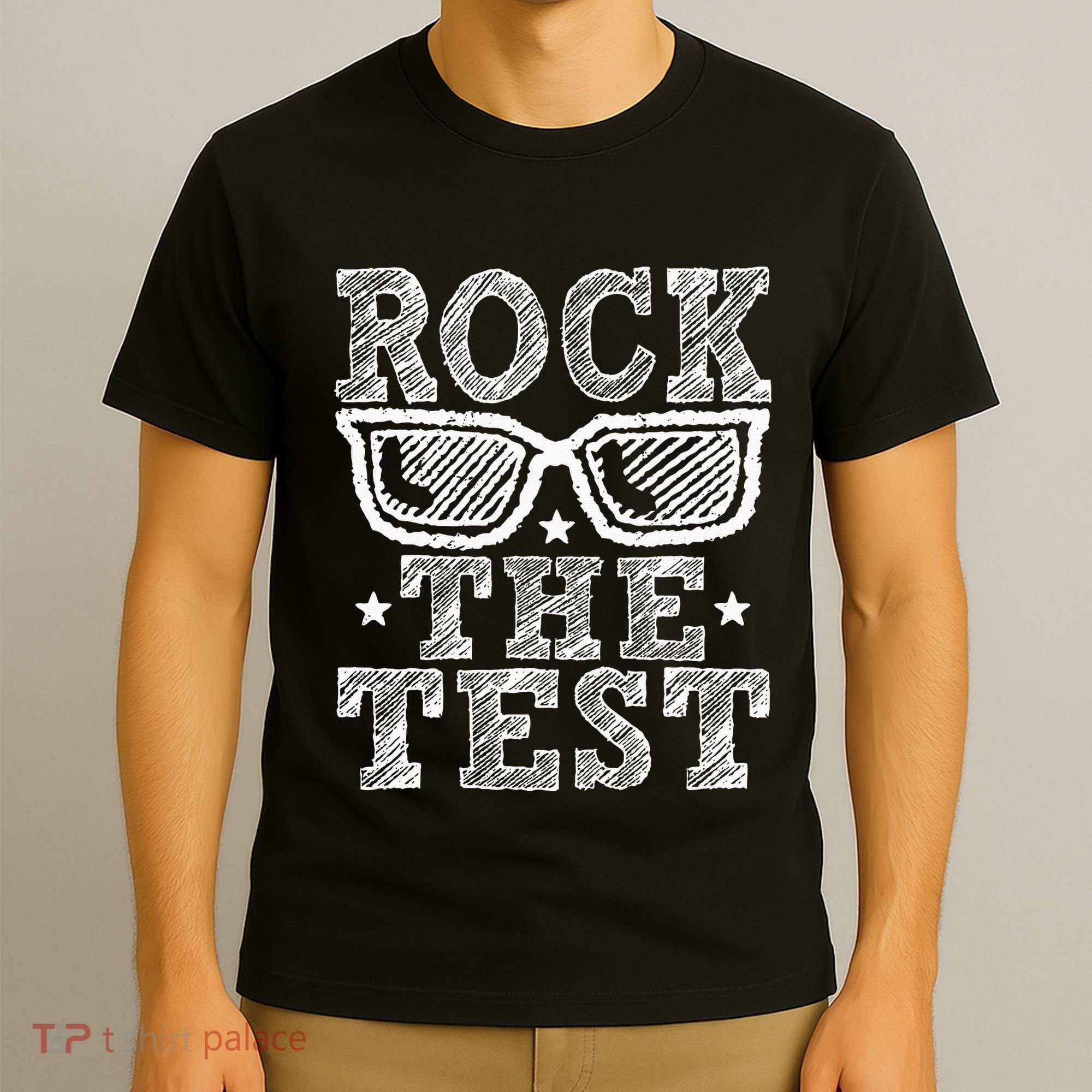 Rock The Test Testing Day Retro Motivational Teacher T-Shirt