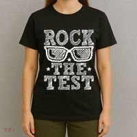 Rock The Test Testing Day Retro Motivational Teacher T-Shirt thumb 4