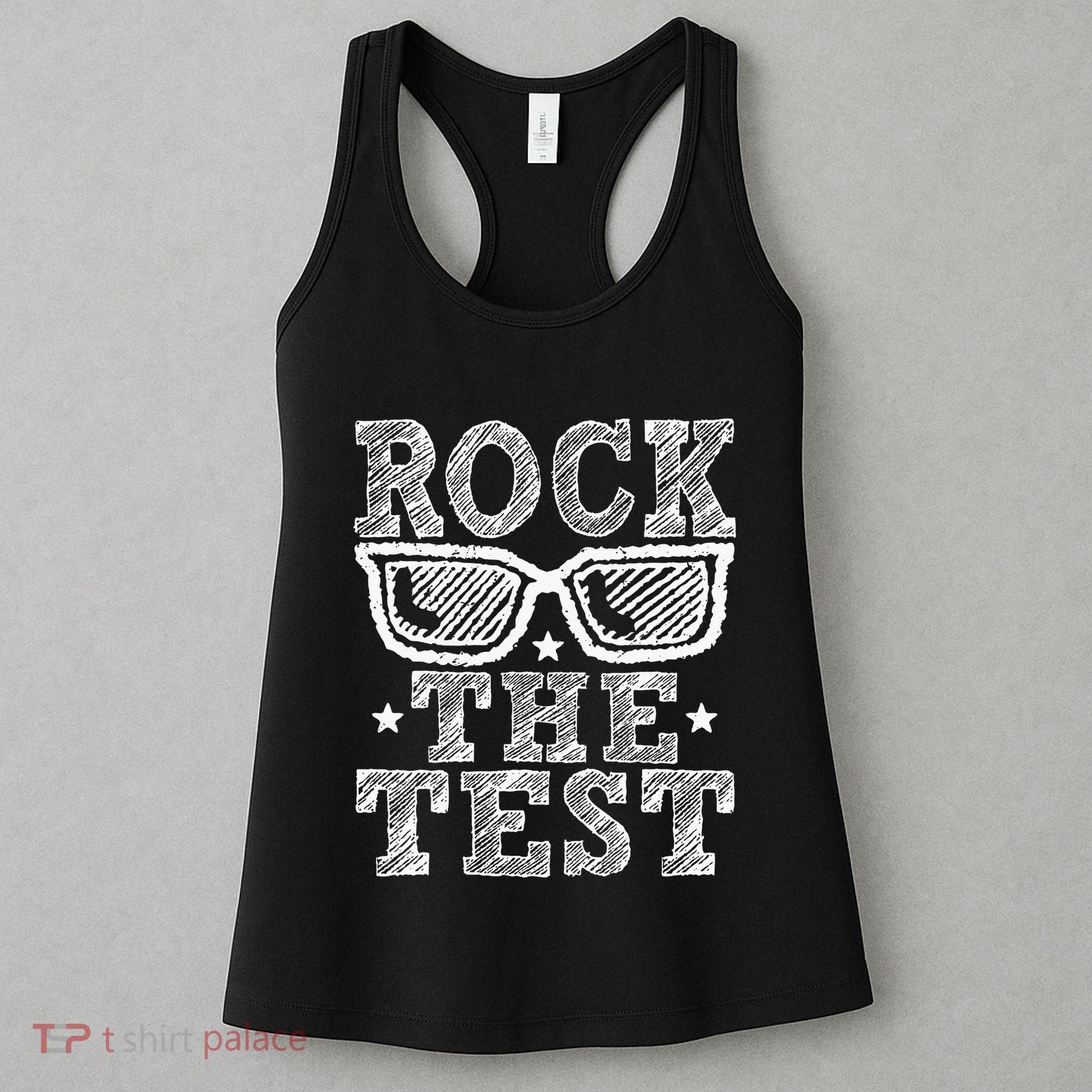 Rock The Test Testing Day Retro Motivational Teacher Women's Tank Top