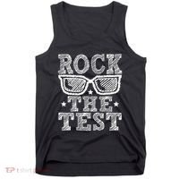 Rock The Test Testing Day Retro Motivational Teacher Tank Top thumb 0