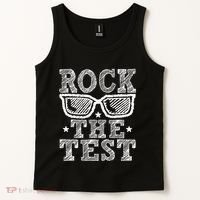 Rock The Test Testing Day Retro Motivational Teacher Tank Top thumb 2