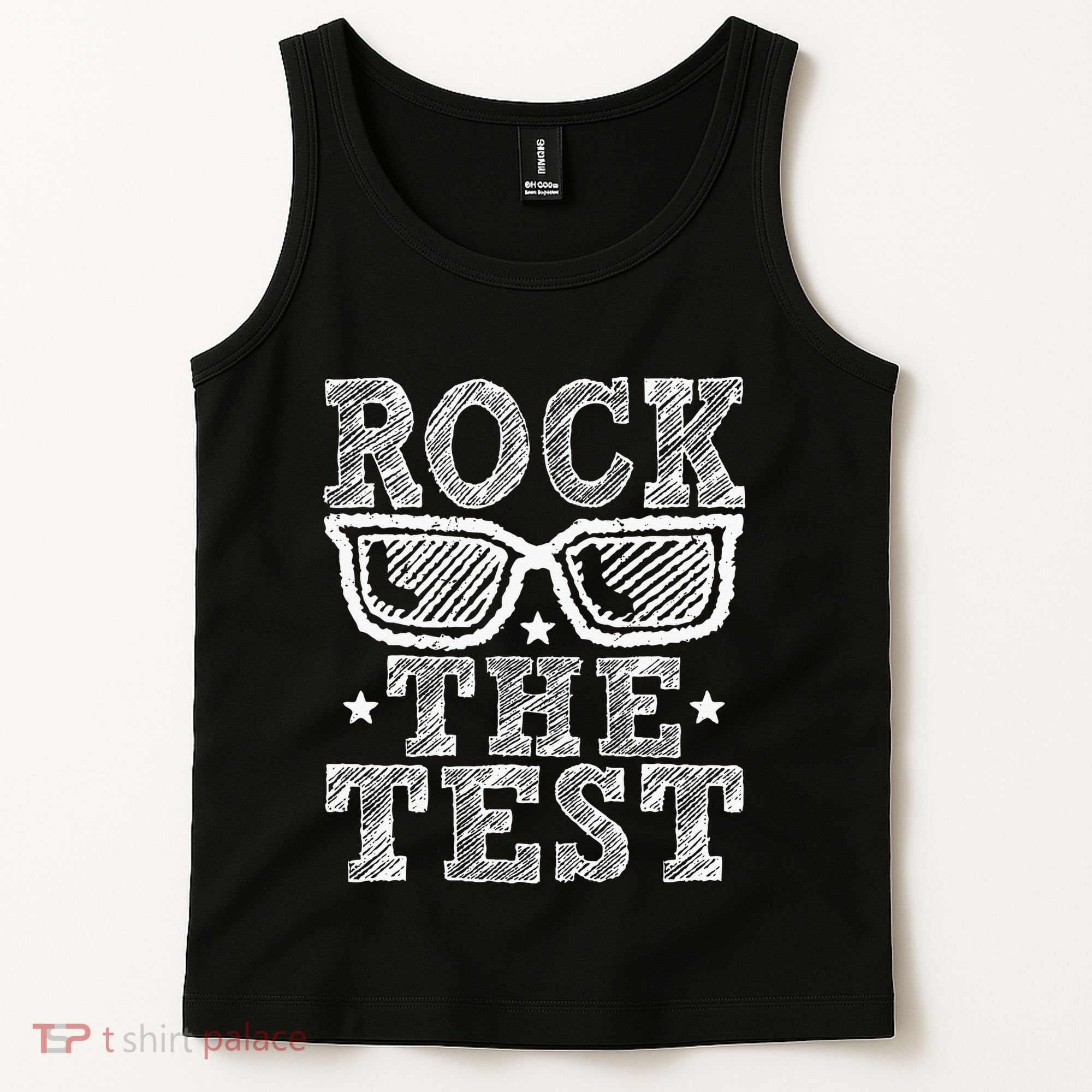Rock The Test Testing Day Retro Motivational Teacher Tank Top