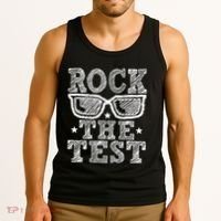 Rock The Test Testing Day Retro Motivational Teacher Tank Top thumb 3