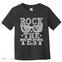 Rock The Test Testing Day Retro Motivational Teacher Toddler T-Shirt thumb 0