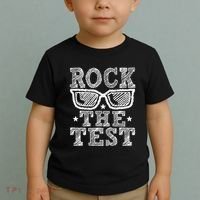 Rock The Test Testing Day Retro Motivational Teacher Toddler T-Shirt thumb 2