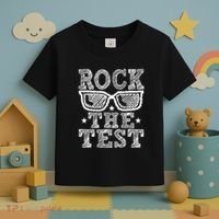 Rock The Test Testing Day Retro Motivational Teacher Toddler T-Shirt thumb 3