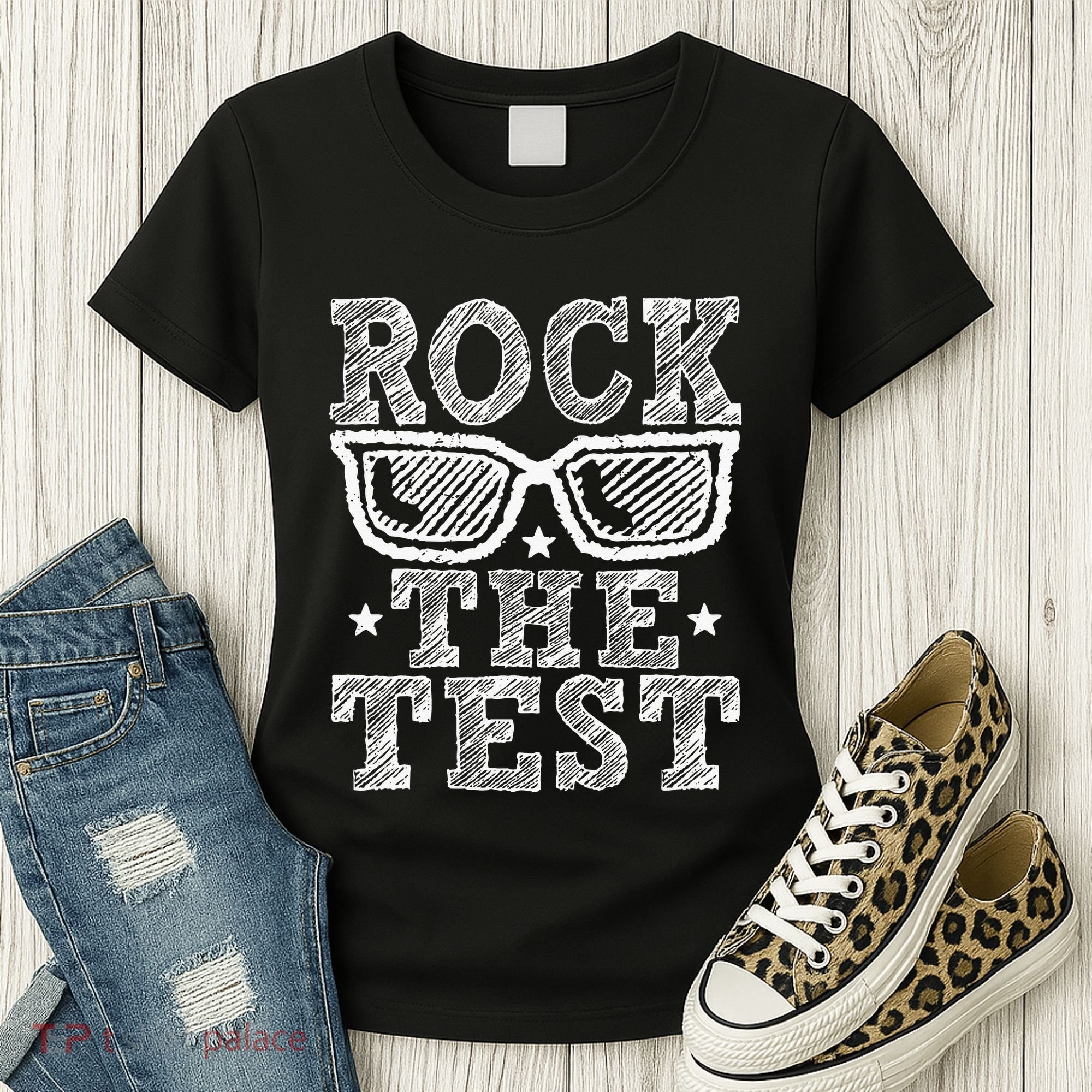 Rock The Test Testing Day Retro Motivational Teacher Women's T-Shirt