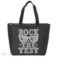 Rock The Test Testing Day Retro Motivational Teacher Tote Bag thumb 0