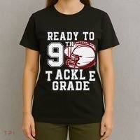 Ready To Tackle 9th Grade Back To School Football Colorful T-Shirt thumb 4