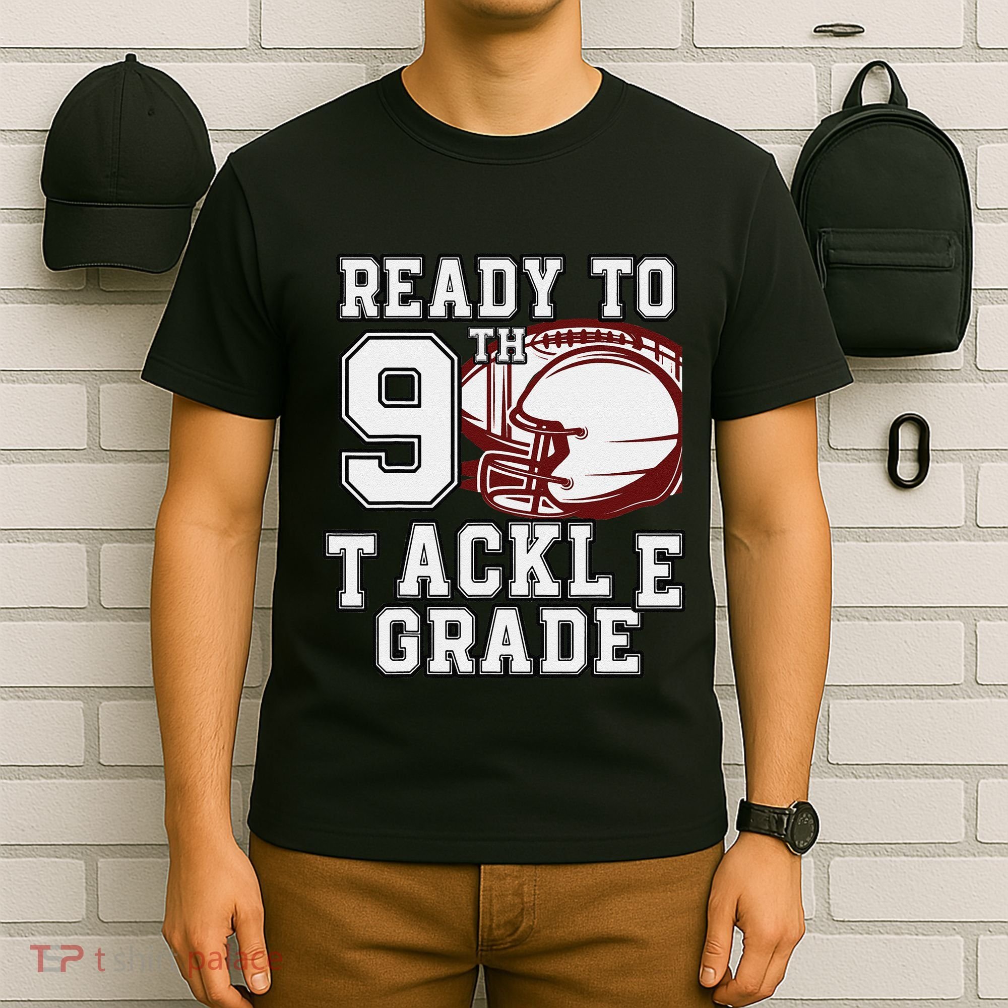 Ready To Tackle 9th Grade Back To School Football Colorful T-Shirt