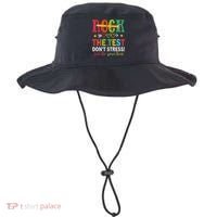 Rock The Test Don't Stress Just Do Your Best Teacher Bucket Hat thumb 0