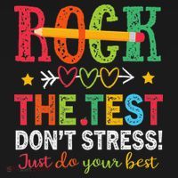 Rock The Test Don't Stress Just Do Your Best Teacher Bucket Hat thumb 4