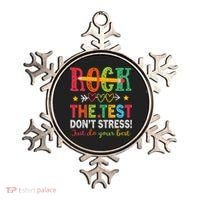 Rock The Test Don't Stress Just Do Your Best Teacher Ornament thumb 0