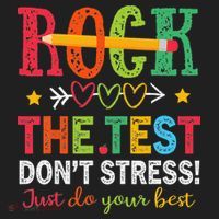 Rock The Test Don't Stress Just Do Your Best Teacher Golf Towel thumb 3