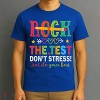 Rock The Test Don't Stress Just Do Your Best Teacher T-Shirt thumb 3