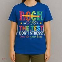 Rock The Test Don't Stress Just Do Your Best Teacher T-Shirt thumb 4