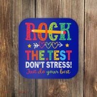Rock The Test Don't Stress Just Do Your Best Teacher Coaster thumb 0