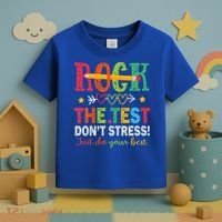 Rock The Test Don't Stress Just Do Your Best Teacher Toddler T-Shirt thumb 3