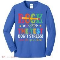 Rock The Test Don't Stress Just Do Your Best Teacher Kids Long Sleeve Shirt thumb 0