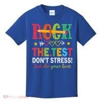 Rock The Test Don't Stress Just Do Your Best Teacher Kids T-Shirt thumb 0