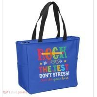 Rock The Test Don't Stress Just Do Your Best Teacher Tote Bag thumb 2