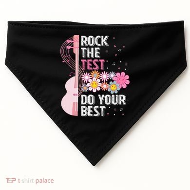 Rock The Test Do Your Best Testing Day Teachers Students Gift USA-Made Doggie Bandana
