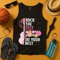 Rock The Test Do Your Best Testing Day Teachers Students Gift Tank Top thumb 4