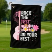 Rock The Test Do Your Best Testing Day Teachers Students Gift Golf Towel thumb 1
