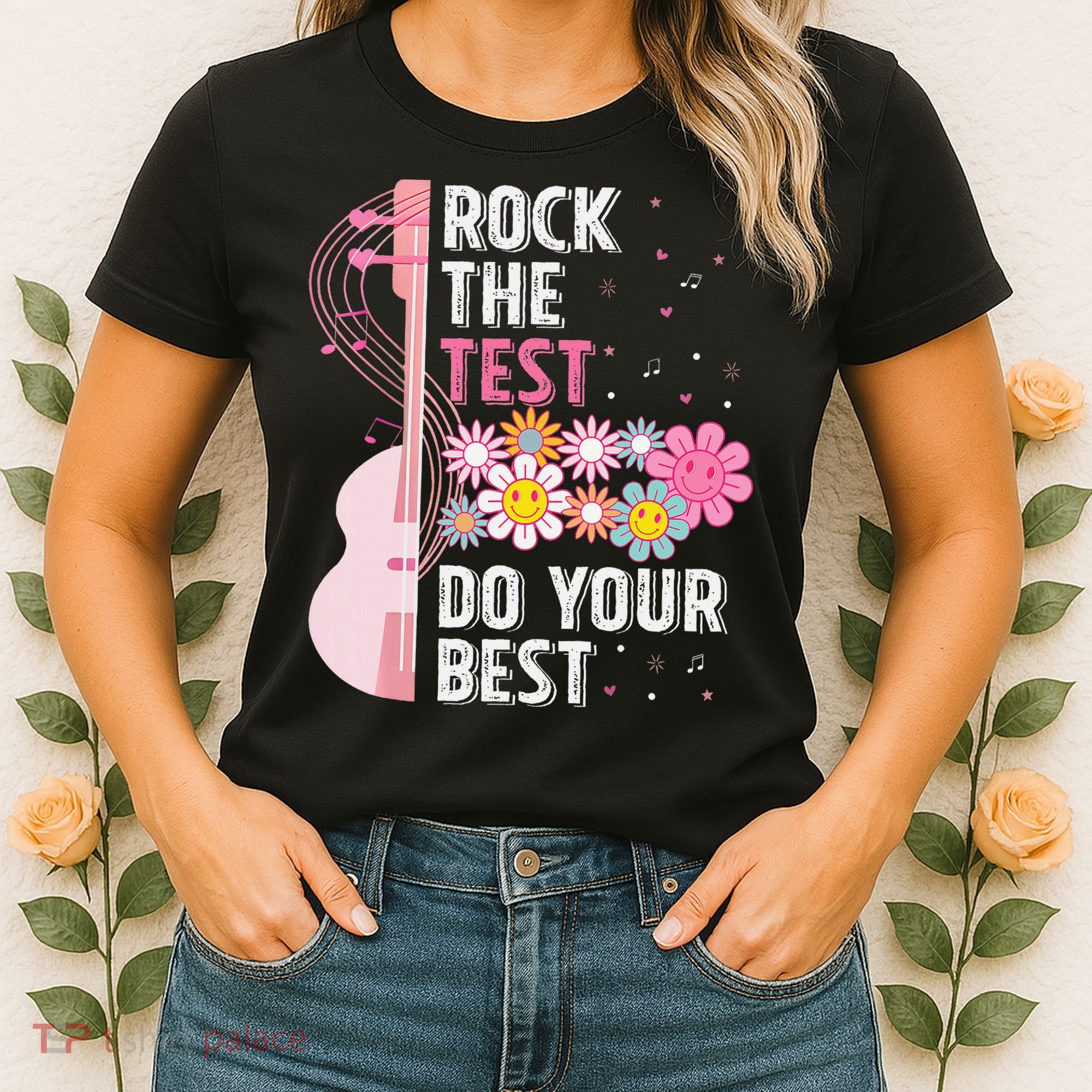 Rock The Test Do Your Best Testing Day Teachers Students Gift Women's T-Shirt