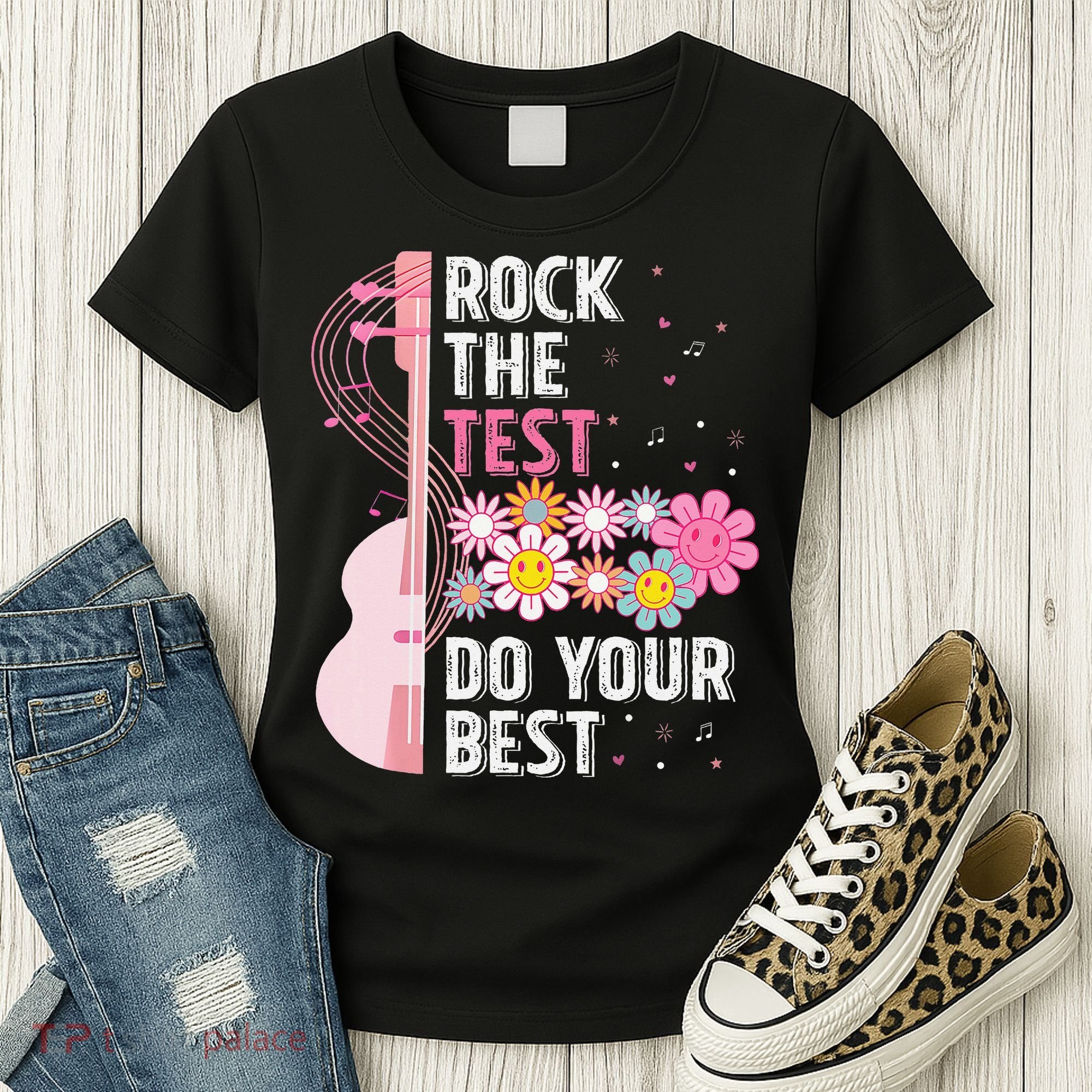 Rock The Test Do Your Best Testing Day Teachers Students Gift Women's T-Shirt
