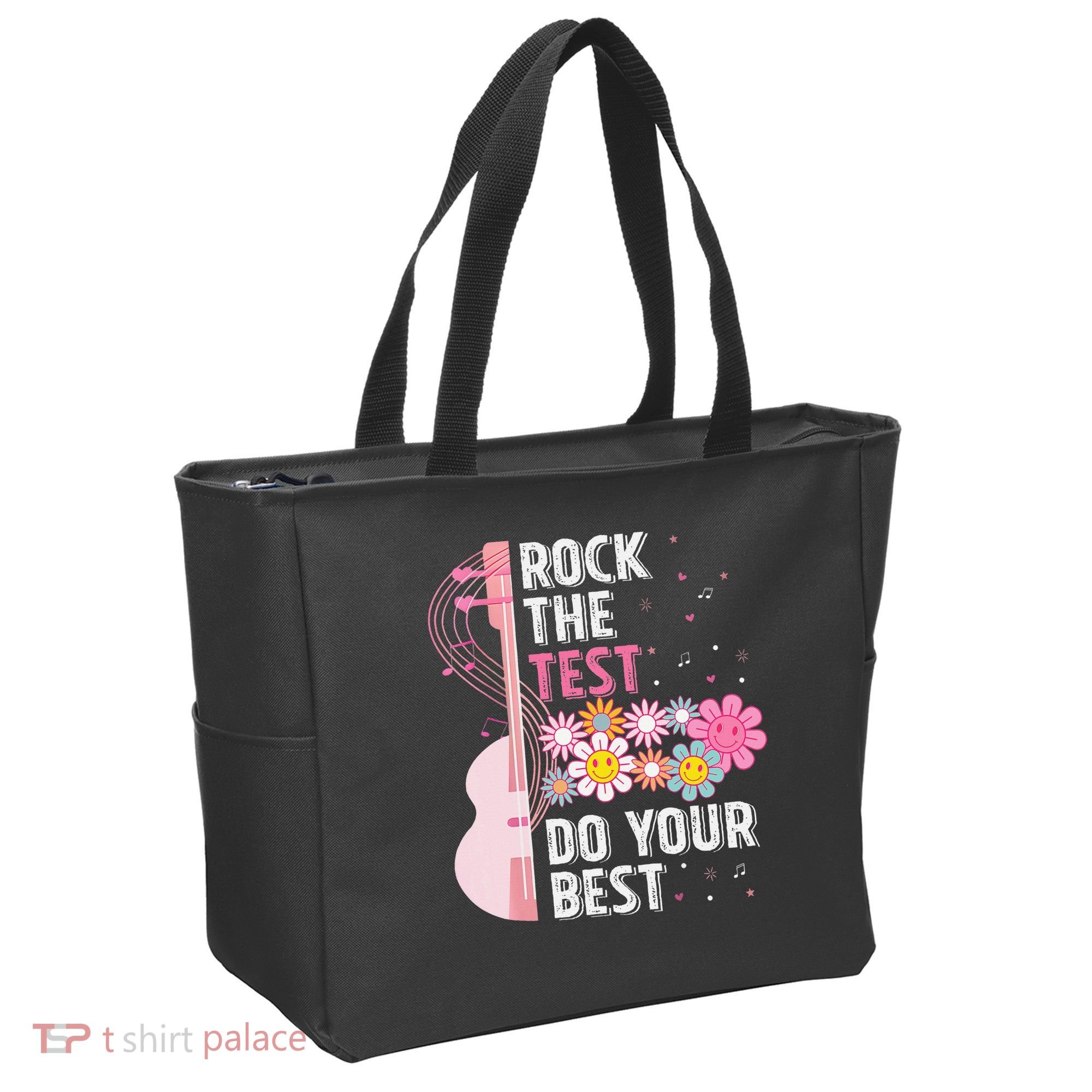 Rock The Test Do Your Best Testing Day Teachers Students Gift Tote Bag