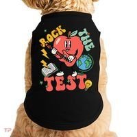 Rock The Test Apple Teacher Appreciation Teacher Graduation Doggie Tank thumb 0
