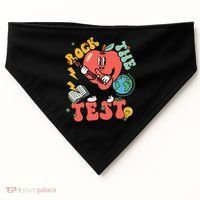 Rock The Test Apple Teacher Appreciation Teacher Graduation USA-Made Doggie Bandana thumb 0