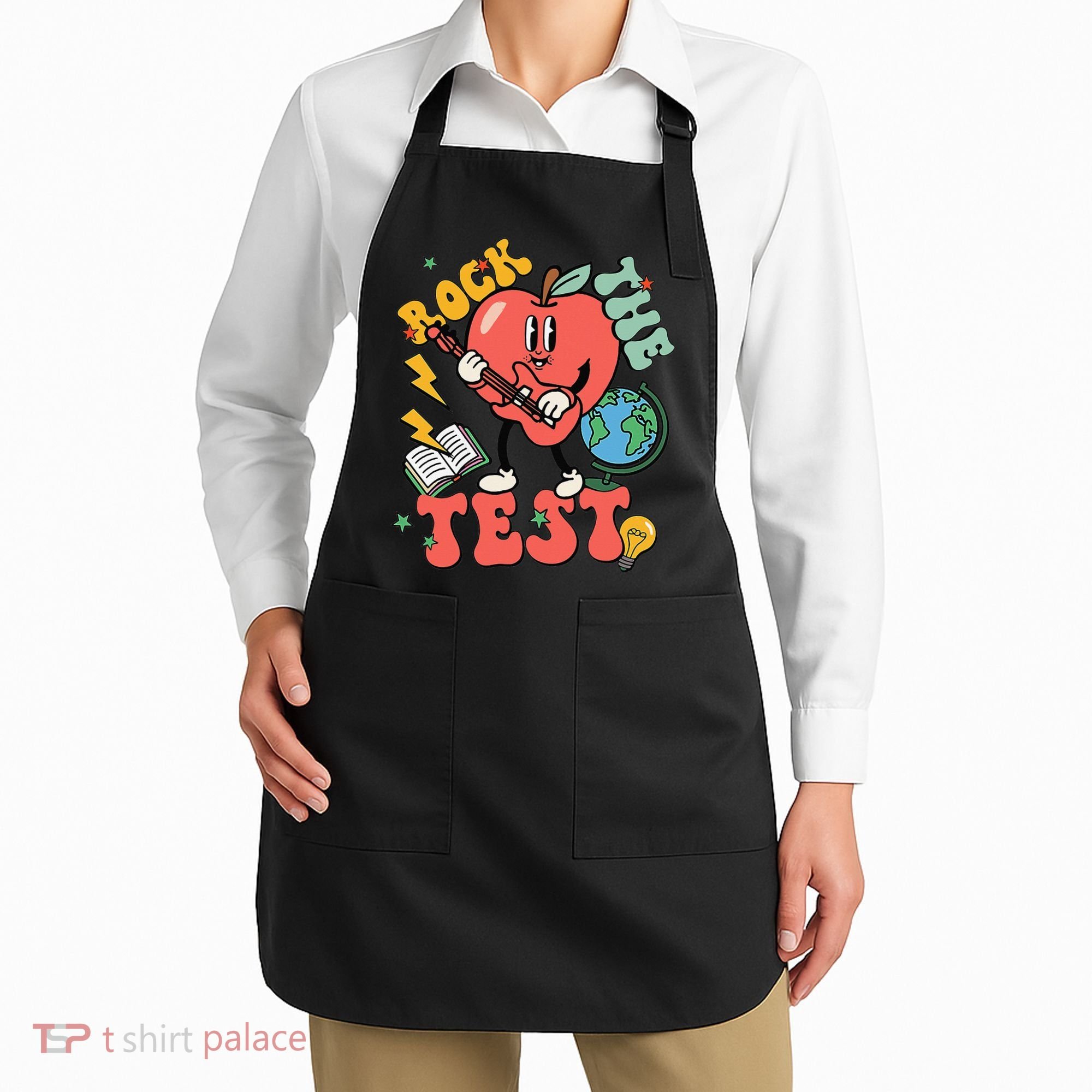 Rock The Test Apple Teacher Appreciation Teacher Graduation Apron