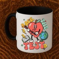 Rock The Test Apple Teacher Appreciation Teacher Graduation Coffee Mug thumb 2
