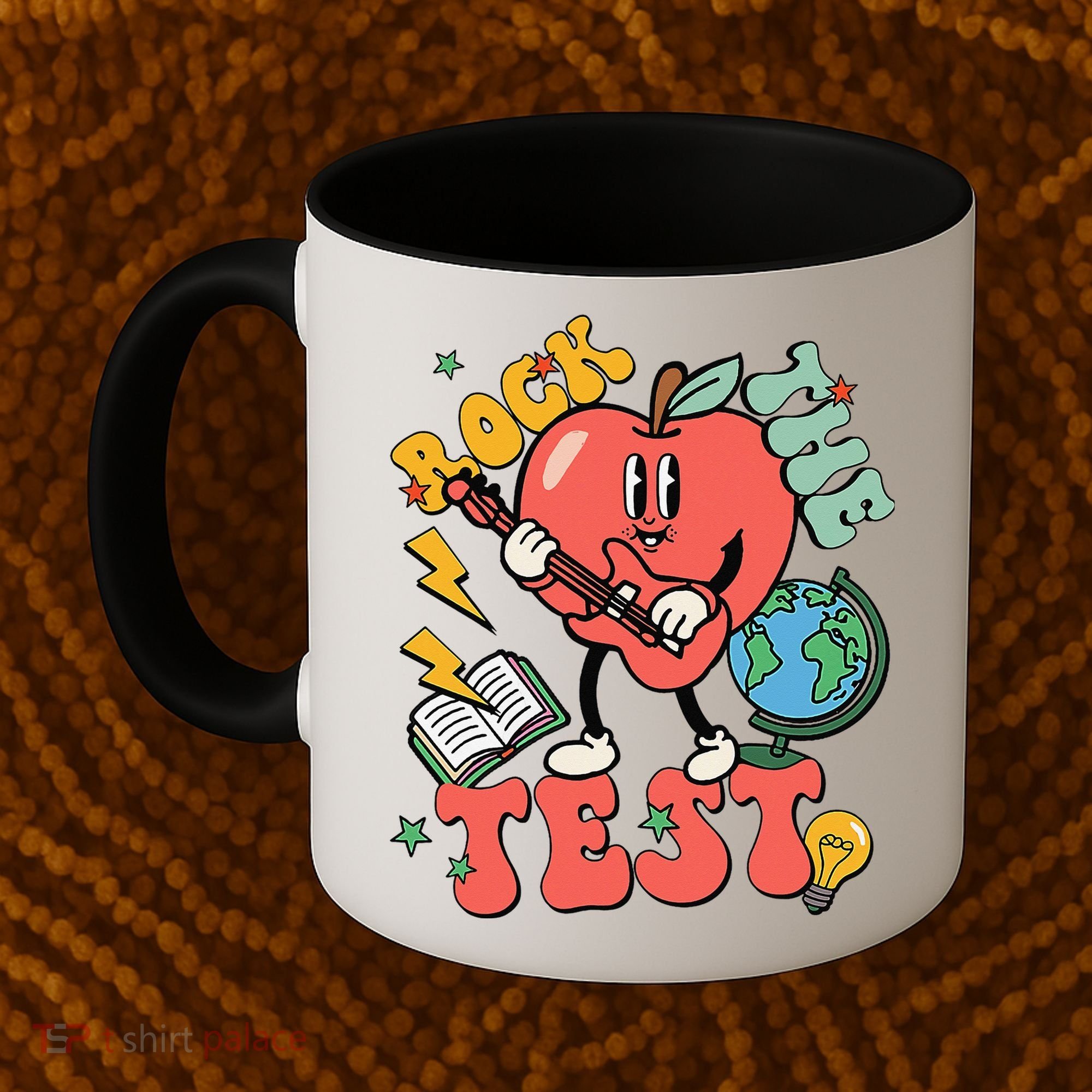 Rock The Test Apple Teacher Appreciation Teacher Graduation Coffee Mug