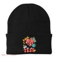 Rock The Test Apple Teacher Appreciation Teacher Graduation Beanie thumb 0