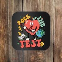 Rock The Test Apple Teacher Appreciation Teacher Graduation Coaster thumb 0