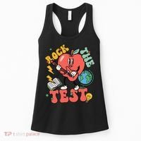Rock The Test Apple Teacher Appreciation Teacher Graduation Women's Tank Top thumb 0
