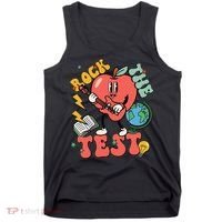 Rock The Test Apple Teacher Appreciation Teacher Graduation Tank Top thumb 0