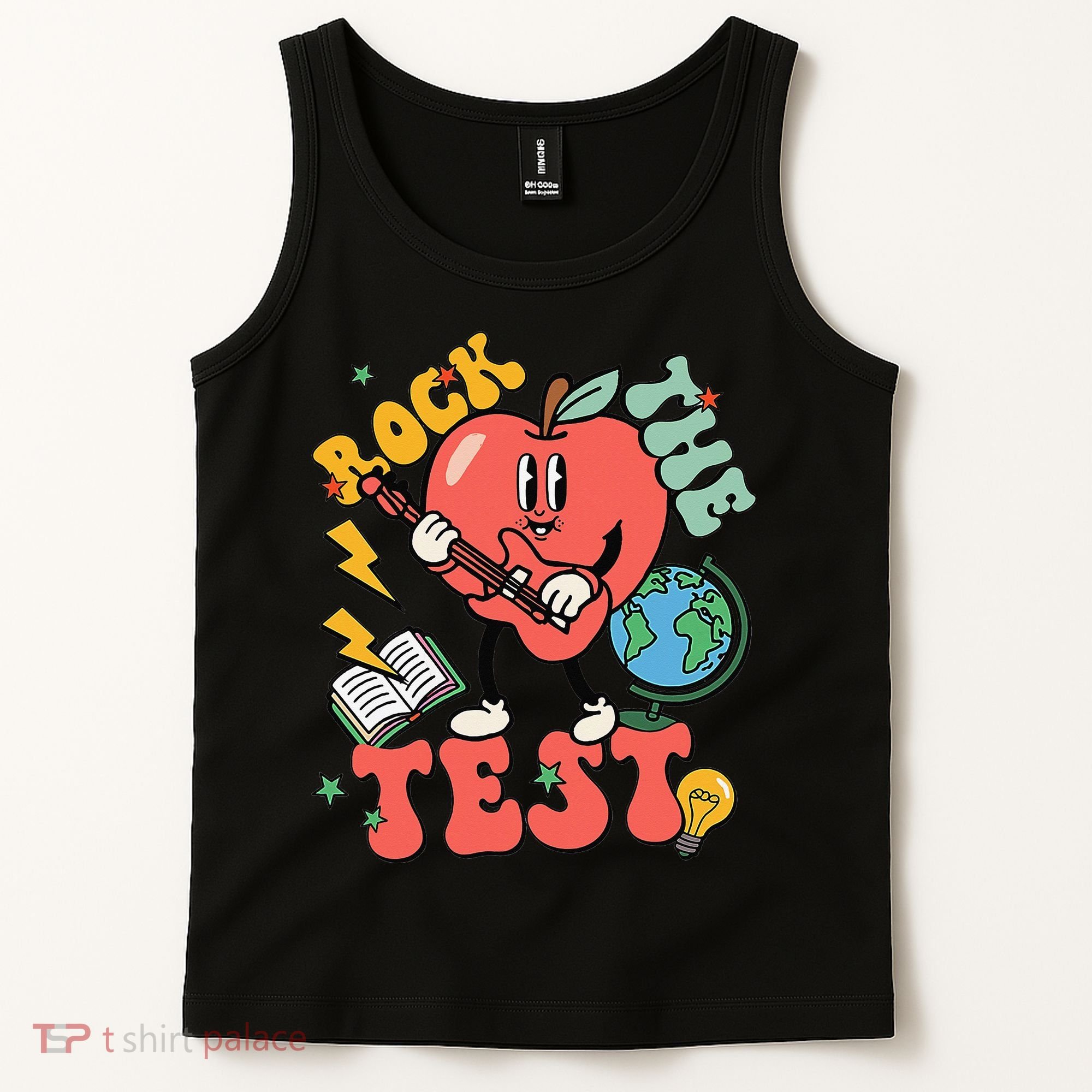 Rock The Test Apple Teacher Appreciation Teacher Graduation Tank Top