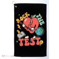 Rock The Test Apple Teacher Appreciation Teacher Graduation Golf Towel thumb 0