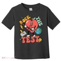 Rock The Test Apple Teacher Appreciation Teacher Graduation Toddler T-Shirt thumb 0