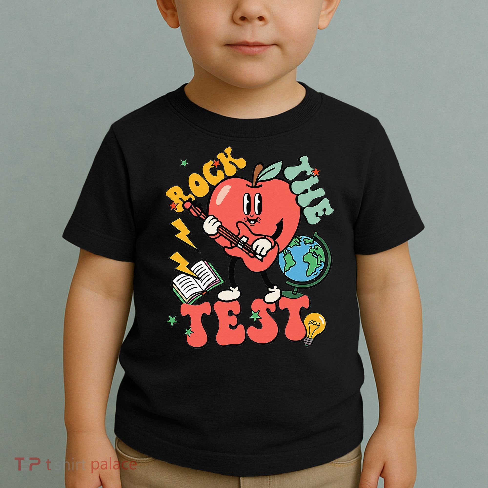 Rock The Test Apple Teacher Appreciation Teacher Graduation Toddler T-Shirt