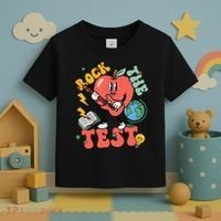Rock The Test Apple Teacher Appreciation Teacher Graduation Toddler T-Shirt thumb 3