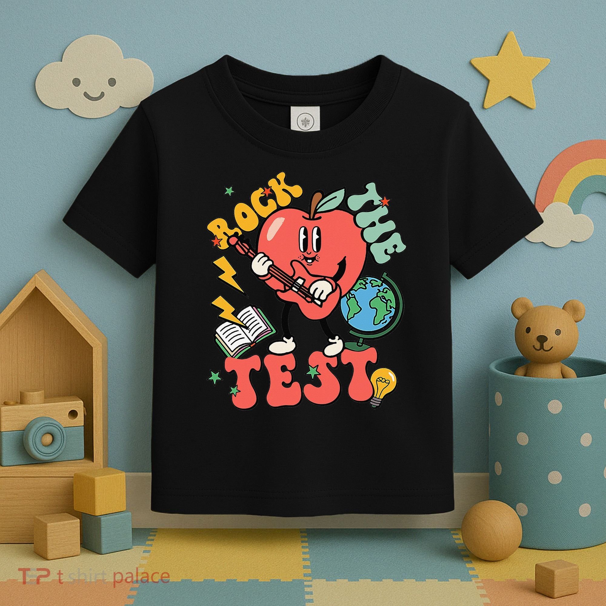 Rock The Test Apple Teacher Appreciation Teacher Graduation Toddler T-Shirt