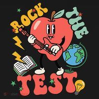 Rock The Test Apple Teacher Appreciation Teacher Graduation Toddler T-Shirt thumb 4